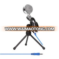 Adjustable microphone condenser mic with stand for computer laptop skype youtube recording chatting