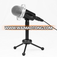 Y20 condenser microphone with desktop stand, with volume control, detachable cable, 3.5mm audio mike